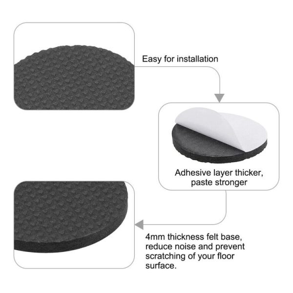 2pcs 46mm Round Plaid EVA Table Sofa Slip-proof Noise-reducing Foot Pads - Image 4