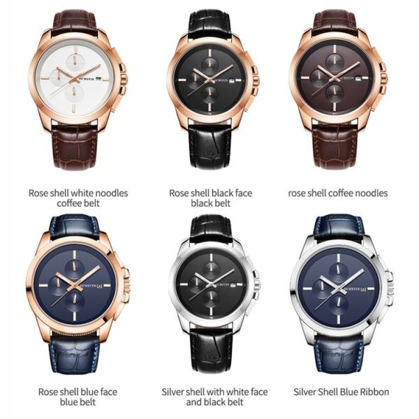 OCHSTIN 6059D Pilot Series Multifunctional Quartz Luminous Men Watch (Silver Black) - Image 2