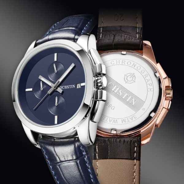 OCHSTIN 6059D Pilot Series Multifunctional Quartz Luminous Men Watch (Silver Black) - Image 4
