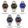 OCHSTIN 7019E Multifunctional Quartz Waterproof Luminous Steel Strap Men Watch (Blue Red+Silver) - Image 2