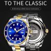 OCHSTIN 7019E Multifunctional Quartz Waterproof Luminous Steel Strap Men Watch (Blue Red+Silver) - Image 4