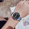 OCHSTIN 7019E Multifunctional Quartz Waterproof Luminous Steel Strap Men Watch (Blue Red+Silver) - Image 7