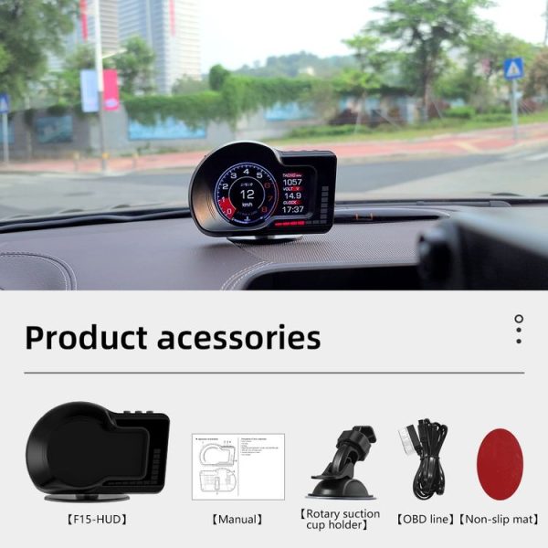 F15 Car High-definition LCD Instrument OBD+GPS HUD Head-up Display - Image 9