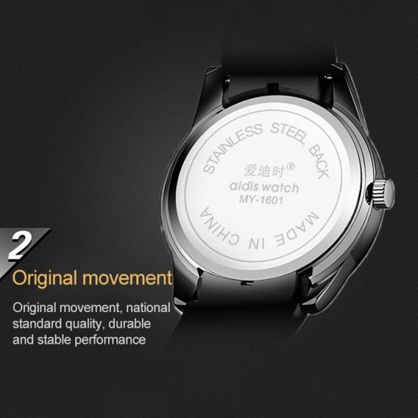 Addies MY-1601 Regular Version Silicone Watchstrap Quartz Watch, Support Calendar, Size: L (Blue) - Image 6