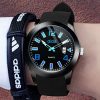 Addies MY-1601 Regular Version Silicone Watchstrap Quartz Watch, Support Calendar, Size: L (Blue) - Image 9
