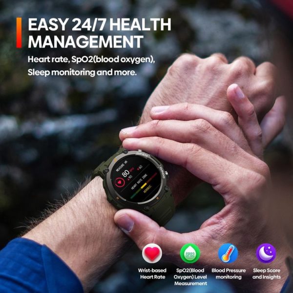 Zeblaze Vibe 7 1.39 inch Round Screen HD Smart Watch Support Voice Call / Health Monitoring (Khaki) - Image 8