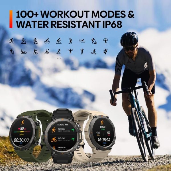 Zeblaze Vibe 7 1.39 inch Round Screen HD Smart Watch Support Voice Call / Health Monitoring (Khaki) - Image 9