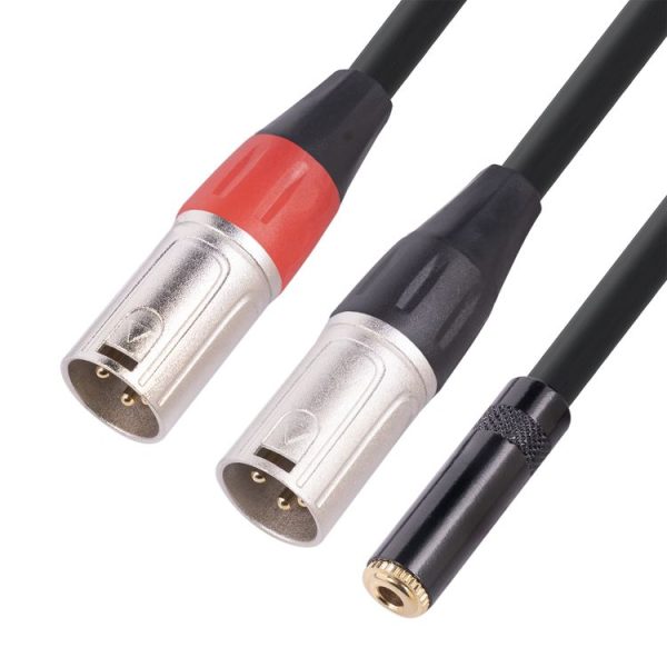TC227YXK402-03 3.5mm Female to Dual XLR 3pin Male Audio Cable, Length: 30cm (Red Black) - Image 2