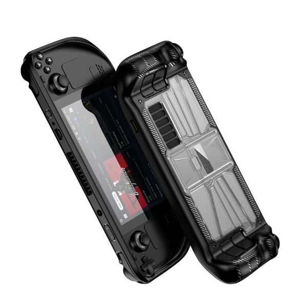 Steam Deck Shockproof PC + TPU Game Console Protective Case with Holder (Black) - Image 2