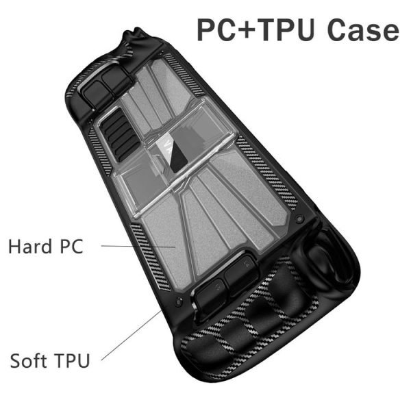 Steam Deck Shockproof PC + TPU Game Console Protective Case with Holder (Black) - Image 3