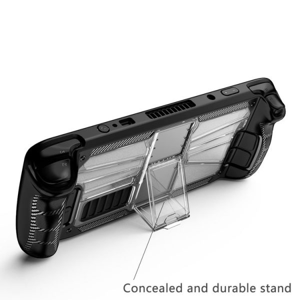 Steam Deck Shockproof PC + TPU Game Console Protective Case with Holder (Black) - Image 4