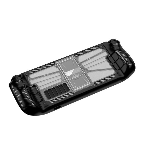 Steam Deck Shockproof PC + TPU Game Console Protective Case with Holder (Black) - Image 5