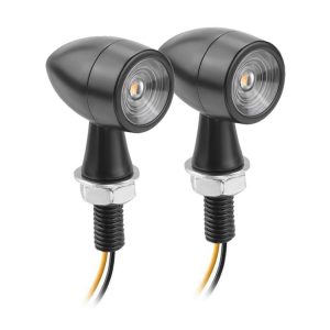 Kawasaki / Suzuki / Yamaha / Honda T-S002 1 Pair Motorcycle LED Mini Turn Signal Metal Retro Signal Light