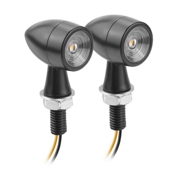 Kawasaki / Suzuki / Yamaha / Honda T-S002 1 Pair Motorcycle LED Mini Turn Signal Metal Retro Signal Light