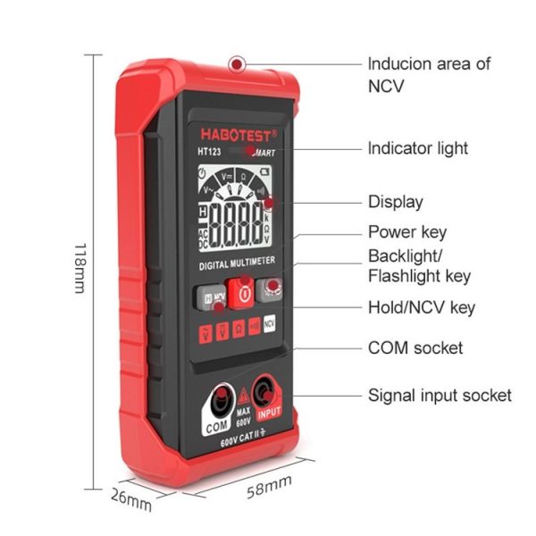 HABOTEST HT123 Mini High-precision Digital Multimeter - Image 2