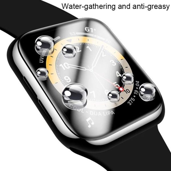 Apple Watch Series 3&2&1 38mm 2pcs Silicone Watch Band with 2pcs Soft Film (Black Green) - Image 4