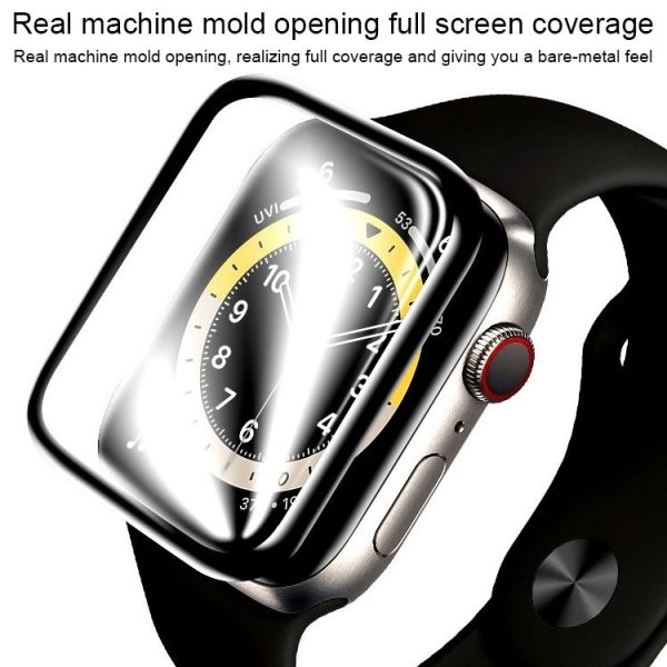 Apple Watch Series 3&2&1 38mm 2pcs Silicone Watch Band with 2pcs Soft Film (Black Green) - Image 5