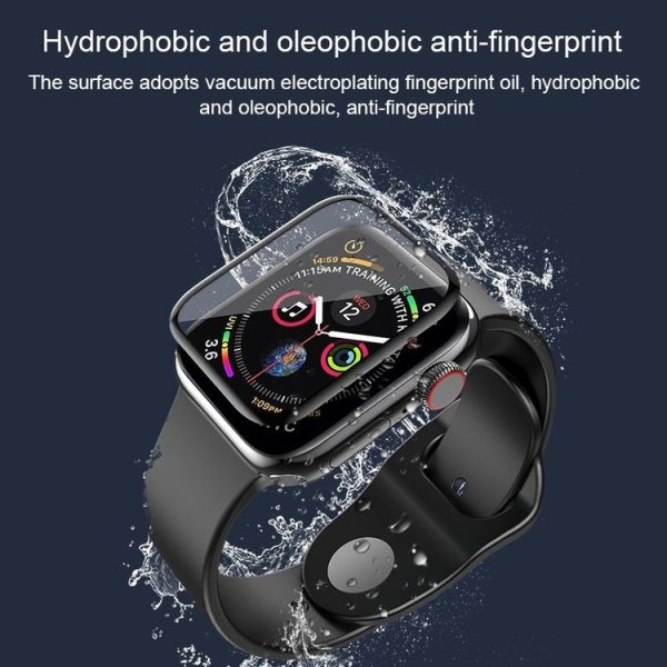 Apple Watch Series 3&2&1 38mm 2pcs Silicone Watch Band with 2pcs Soft Film (Black Green) - Image 7
