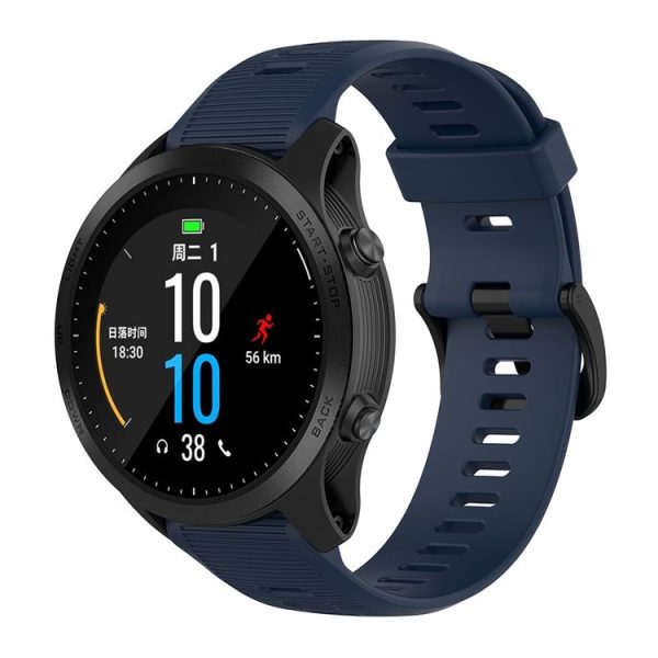 Garmin Forerunner 945 2pcs Silicone Watch Band with 2pcs Tempered Glass Film (Midnight Blue) - Image 3