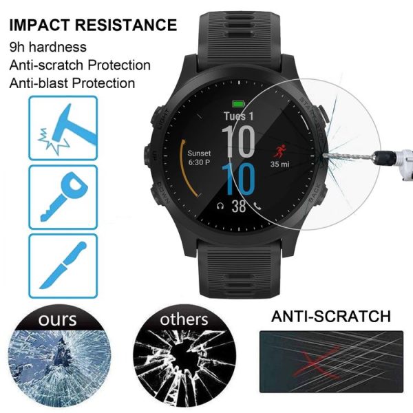 Garmin Forerunner 945 2pcs Silicone Watch Band with 2pcs Tempered Glass Film (Midnight Blue) - Image 5