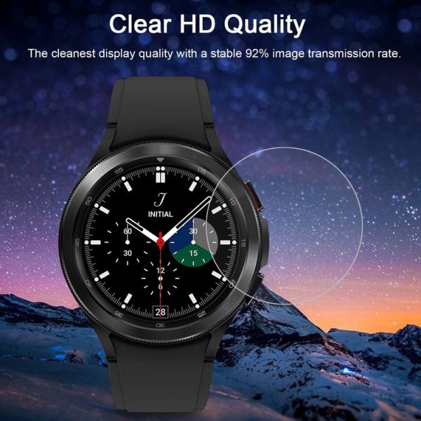 Samsung Galaxy Watch4 Classic 46mm 2pcs Silicone Watch Band with 2pcs Tempered Glass Film (Light Grey) - Image 6