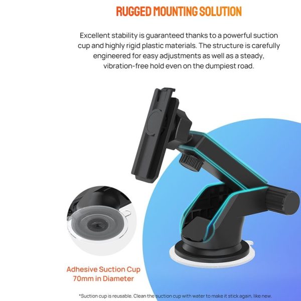 Ulefone Car Suction Cup Phone Holder (Black) - Image 6