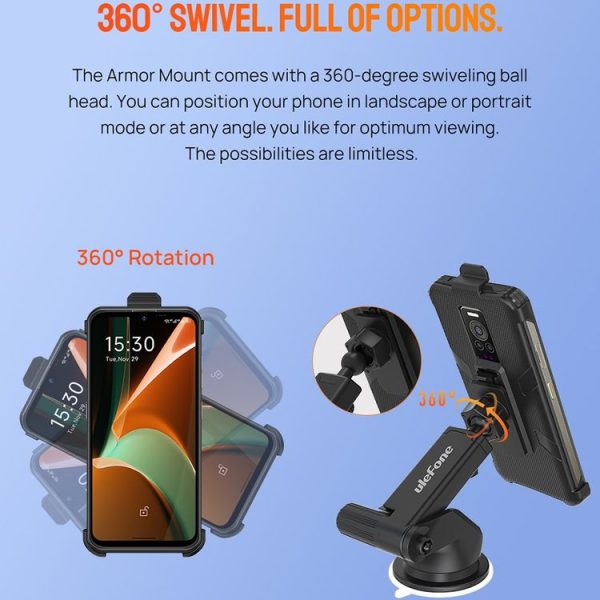 Ulefone Car Suction Cup Phone Holder (Black) - Image 7