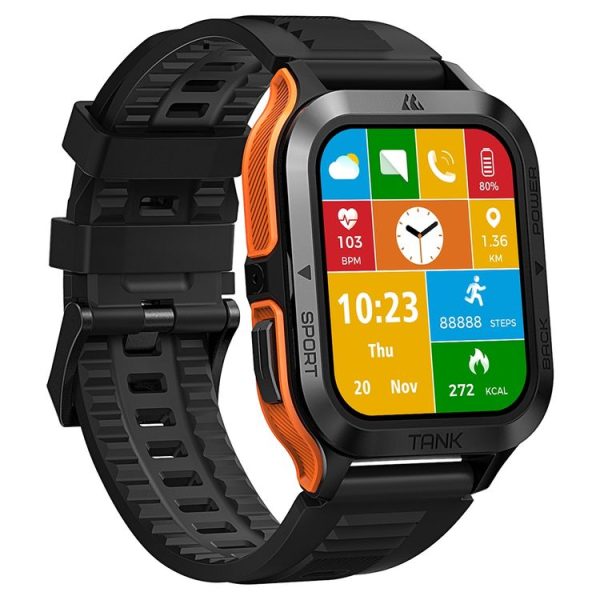 KOSPET TANK M2 1.85 inch IPS Screen Smart Watch, 5ATM & iP69K Outdoor Waterproof Support BT Calling / 70 Sports Modes (Orange)