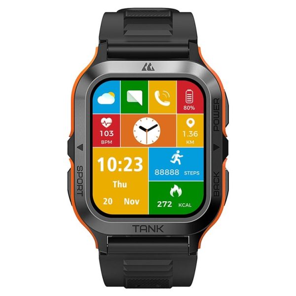 KOSPET TANK M2 1.85 inch IPS Screen Smart Watch, 5ATM & iP69K Outdoor Waterproof Support BT Calling / 70 Sports Modes (Orange) - Image 2