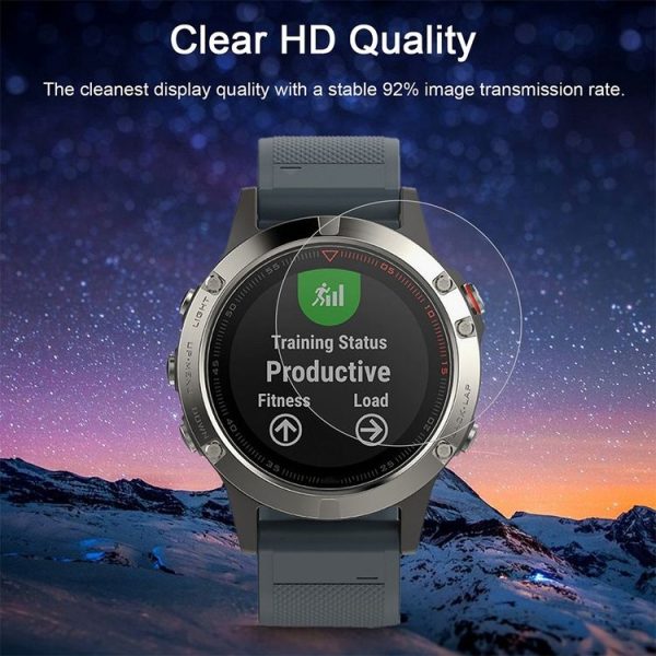 Garmin Fenix 5 2pcs Silicone Watch Band with 2pcs Tempered Glass Film (White) - Image 6