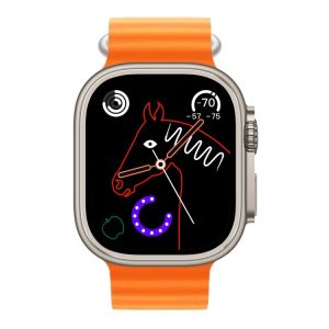 S18 Ultra 2.1 inch Wireless Charging Smart Watch Support NFC / Heart Rate Monitoring / Blood Pressure Monitoring (Orange)