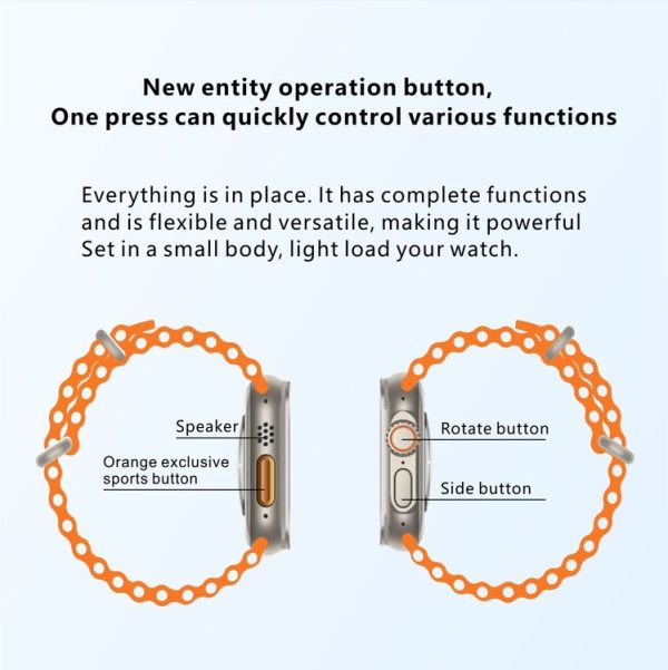 S18 Ultra 2.1 inch Wireless Charging Smart Watch Support NFC / Heart Rate Monitoring / Blood Pressure Monitoring (Orange) - Image 17