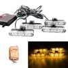 4 in 1 Car 12LEDs Grille Flash Lights Warning Lights with Wireless Remote Control, Color: Yellow