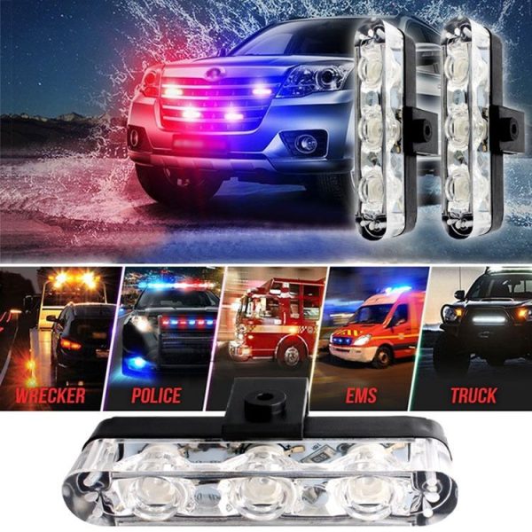 4 in 1 Car 12LEDs Grille Flash Lights Warning Lights with Wireless Remote Control, Color: Yellow - Image 7