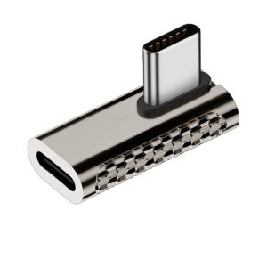 100W Type-C Male to Type-C Female 20Gbps Zinc Alloy Adapter, Style: Medium Bend