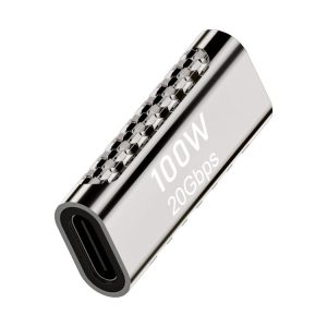 100W Type-C Female to Type-C Female 20Gbps Zinc Alloy Adapter, Style: Straight