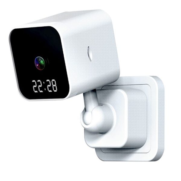 DP27 1080P Clock Plug Card WiFi Camera, Support Two-way Voice Intercom & Mobile Monitoring, Specification: EU Plug (White)