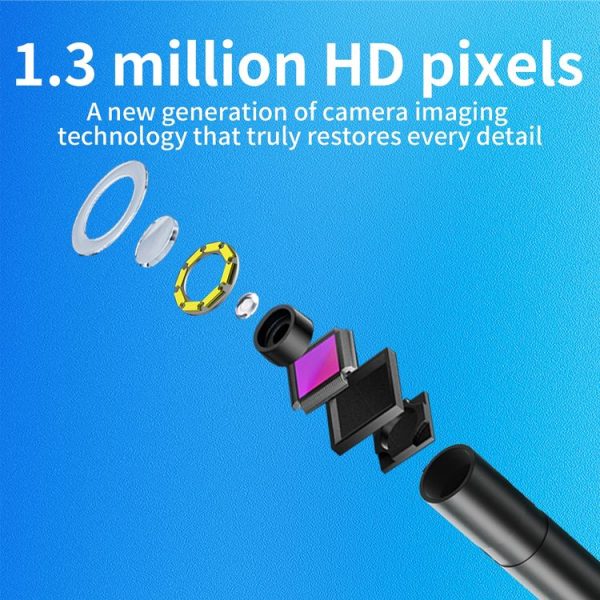 AN112 IP68 8LEDS 8mm Industrial Videoscope for iPhone 8 Pin, Length: 5m Hard Line - Image 4