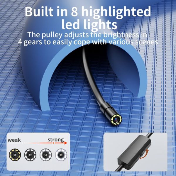 AN112 IP68 8LEDS 8mm Industrial Videoscope for iPhone 8 Pin, Length: 5m Hard Line - Image 6
