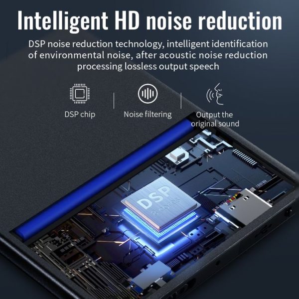 JNN K1 Square HD Noise Canceling Recorder, Capacity: 64GB (Black) - Image 5