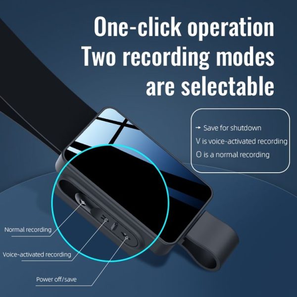 JNN K5 Voice Recorder with Lanyard, Capacity: 32GB (Grey) - Image 3