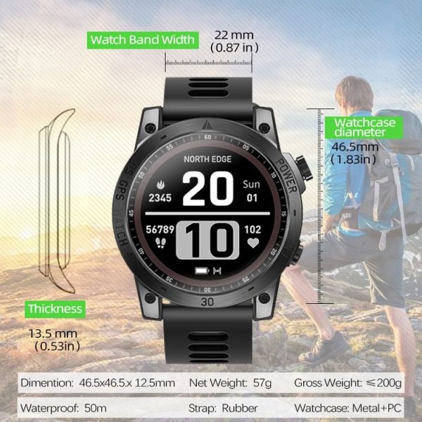NORTH EDGE CROSS FIT3 Fashion Bluetooth Sports Smart Watch Supports Multiple Sports Modes, Sleep Monitoring, Heart Rate Monitoring (Black) - Image 3