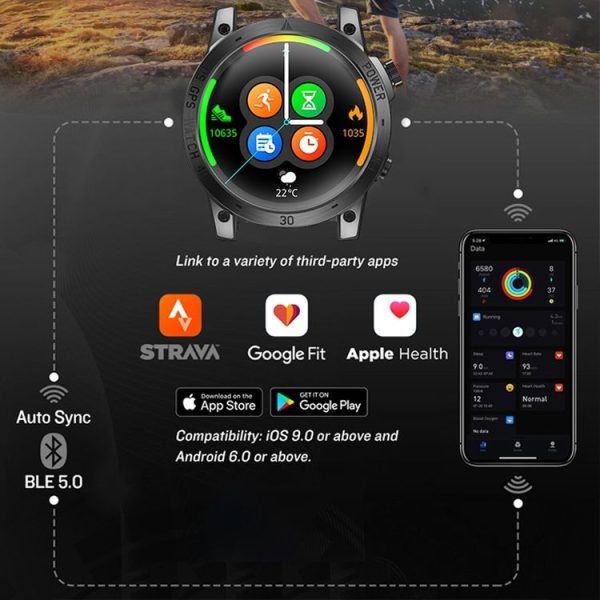 NORTH EDGE CROSS FIT3 Fashion Bluetooth Sports Smart Watch Supports Multiple Sports Modes, Sleep Monitoring, Heart Rate Monitoring (Black) - Image 7
