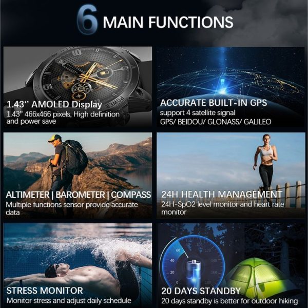 NORTH EDGE CROSS FIT3 Fashion Bluetooth Sports Smart Watch Supports Multiple Sports Modes, Sleep Monitoring, Heart Rate Monitoring (Black) - Image 8