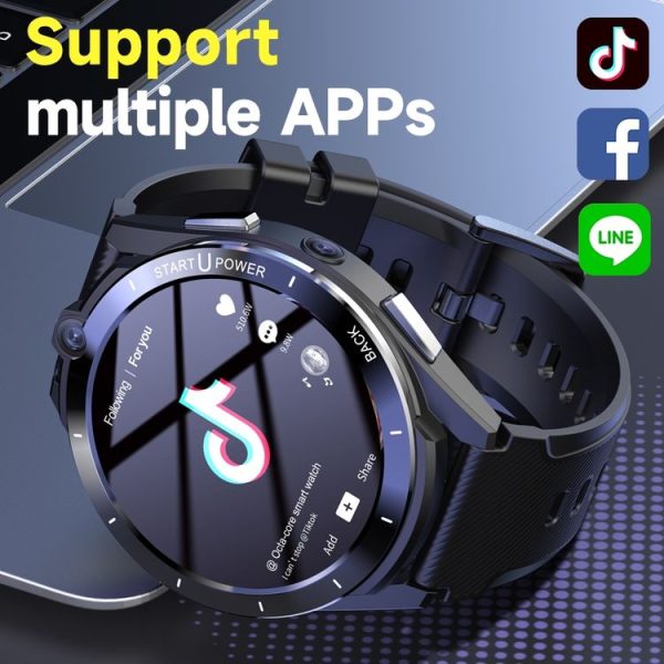 Z40 1.6 inch TFT Screen 4G LTE Android Dual Camera Smart Watch, Support Blood Pressure / Blood Oxygen Monitoring (Black) - Image 9