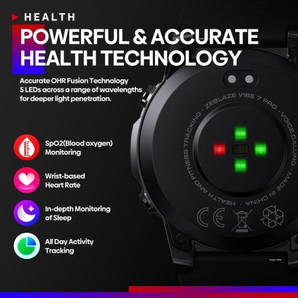 Zeblaze Vibe 7 Pro 1.43 inch Round Screen HD Smart Watch Support Voice Call / Health Monitoring (Black) - Image 6