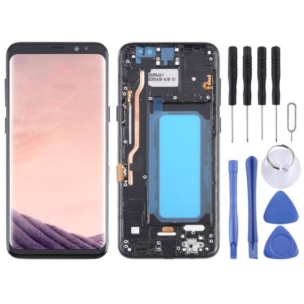TFT LCD Screen for Samsung Galaxy S8+ SM-G955 Digitizer Full Assembly with Frame (Black)