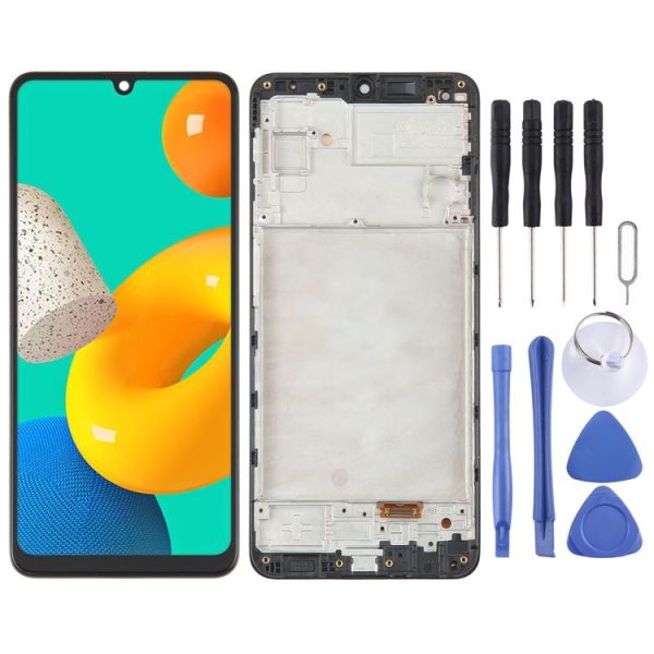 Samsung Galaxy M32 SM-M325 OLED LCD Screen Digitizer Full Assembly with Frame