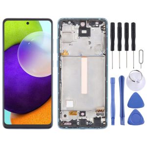 Samsung Galaxy A52 4G SM-A525 6.43 inch OLED LCD Screen Digitizer Full Assembly with Frame (Blue)
