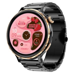 T21 1.32 inch Steel Band IP67 Waterproof Smart Watch, Support Heart Rate / Sleep Monitoring (Black)